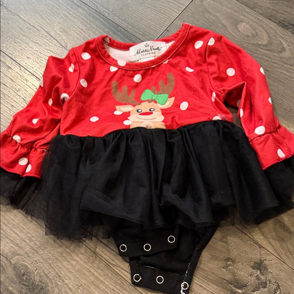 Marie Nicole  Dress with Reindeer and Tulle